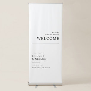Modern Minimalist Wedding Welcome Retractable Banner
