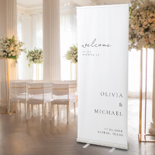 Modern Minimalist Wedding Welcome Retractable Banner