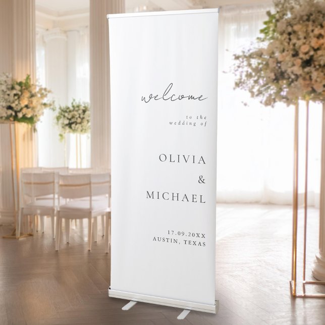 Modern Minimalist Wedding Welcome Retractable Banner (Creator Uploaded)