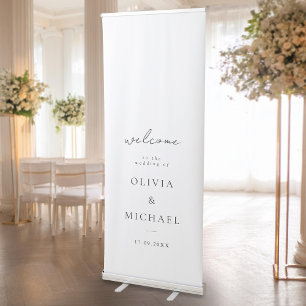 Modern Minimalist Wedding Welcome Retractable Banner