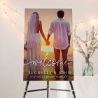Modern Minimalist Wedding Welcome Sign with Photo
