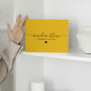 Modern Minimalist Weddings Mustard yellow Guest Book
