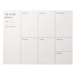 Modern minimalist Weekly Planner Notepad