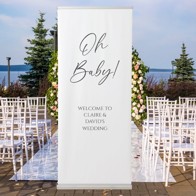 Modern Minimalist Welcome to Our Wedding  Retractable Banner (Creator Uploaded)