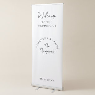 Modern Minimalist Welcome Wedding  Retractable Banner