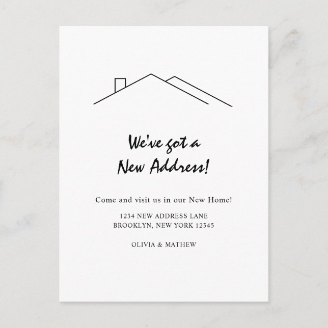 Modern Minimalist We've got a New Address Moving Announcement Postcard (Front)