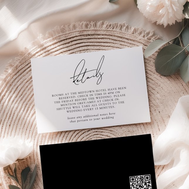 Modern Minimalist & Whimsical Script Details Invitation (Creator Uploaded)