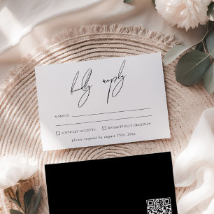 Modern Minimalist & Whimsical Script RSVP Invitation