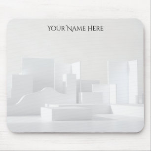Modern Minimalist White Architecture Mouse Mat