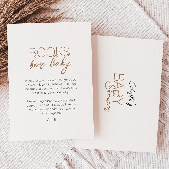 Modern Minimalist White Baby Shower Book Request Enclosure Card (Creator Uploaded)