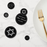 Modern Minimalist White Black Bar Bat Mitzvah Confetti<br><div class="desc">Bar or Bat Mitzvah custom party confetti. Stylish modern minimal white and black design. 
More items are available in this style in our store. You can edit the design further,  change background colour,  fonts and add extra text by clicking "customise further" link.</div>