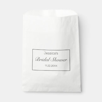 Modern Minimalist White Black Bridal Shower Favour Bags
