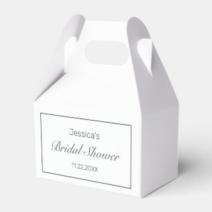 Modern Minimalist White Black Bridal Shower Favour Box