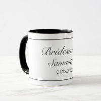 Modern Minimalist White Black Bridesmaid Wedding