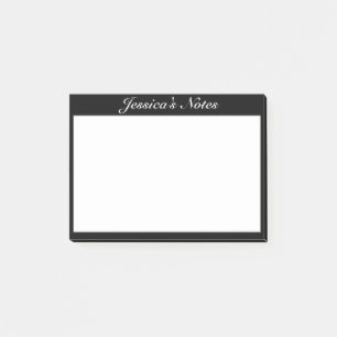Modern Minimalist White Black Custom Post-it Notes