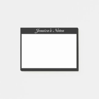 Modern Minimalist White Black Custom Post-it Notes