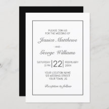 Modern Minimalist White Black Wedding