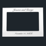 Modern Minimalist White Black Wedding Magnetic Frame<br><div class="desc">Wedding photo frame. Stylish modern minimal black white design.
More items are available in this style in our store. You can edit the design further,  change background colour,  fonts and add extra text by clicking "customise further" link.</div>