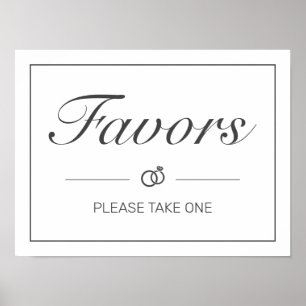 Modern Minimalist White Black Wedding Sign