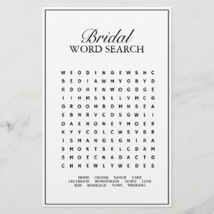 Modern Minimalist White Black Word Search Game