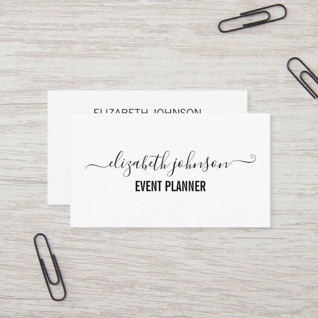 Modern Minimalist White Business Card (Front/Back In Situ)