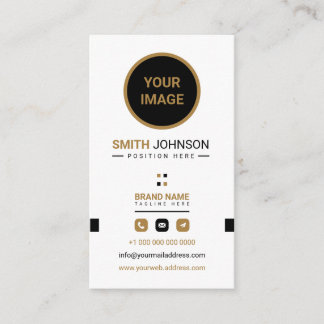 Modern Minimalist White Business ID Card Template