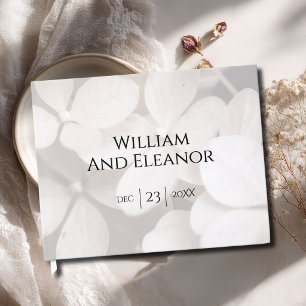Modern Minimalist White Floral Guest Book