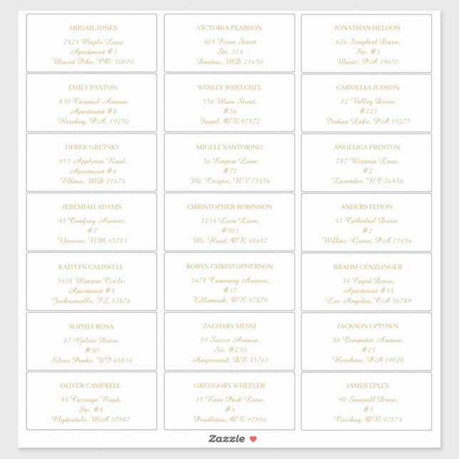 Modern Minimalist | White Gold guest address label (Sheet)