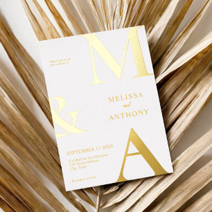 Modern Minimalist White Monogram Wedding