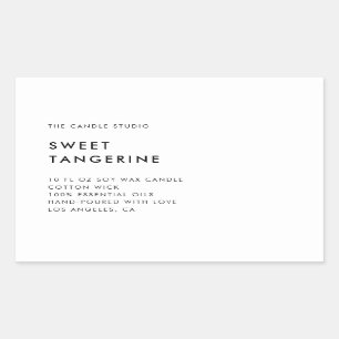 Modern Minimalist White Packaging Candle Cosmetics Rectangular Sticker