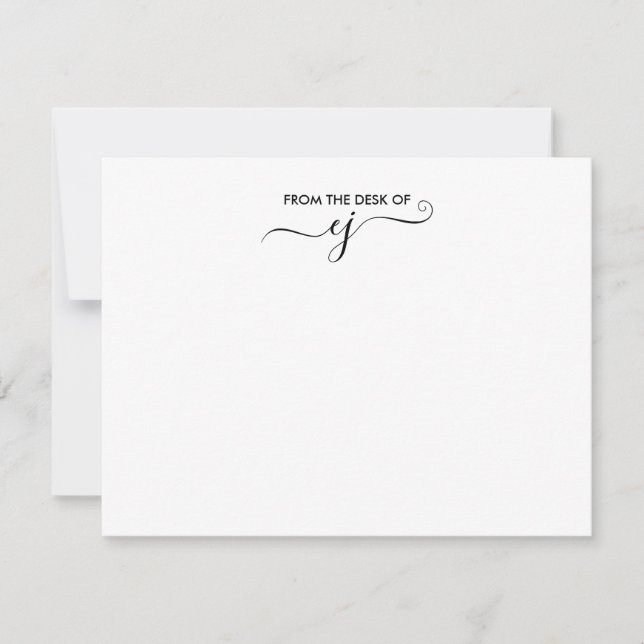 Modern Minimalist White Personalised Stationery Card (Front)