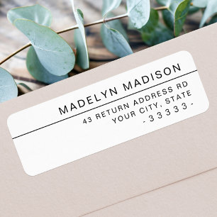Modern minimalist white return address