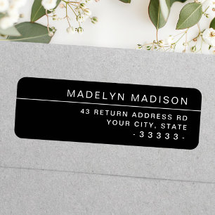Modern minimalist white return address label