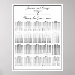 Modern Minimalist White Seating Chart 20 Tables