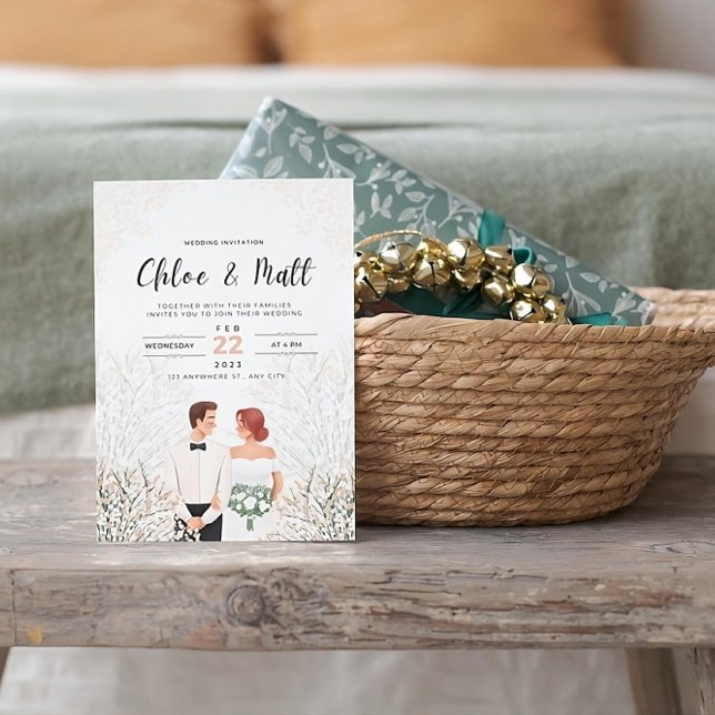 Modern Minimalist White Wedding Invitation (Creator Uploaded)