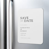 Modern Minimalist White Wedding Save the Date