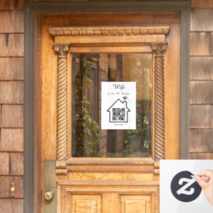 Modern Minimalist WiFi QR Code Window Cling