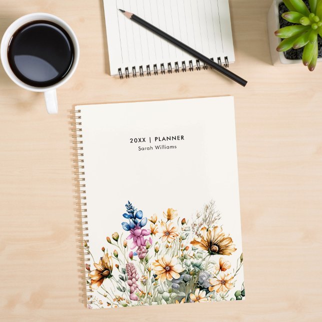 Modern Minimalist Wildflower Floral Personalised Planner (Creator Uploaded)