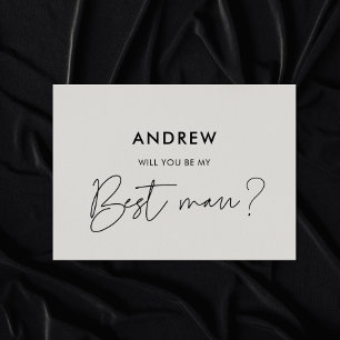 Modern minimalist Will you be my best man card