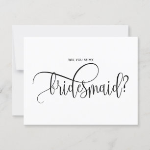 modern minimalist will you be my bridesmaid invitation