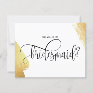 modern minimalist will you be my bridesmaid invitation
