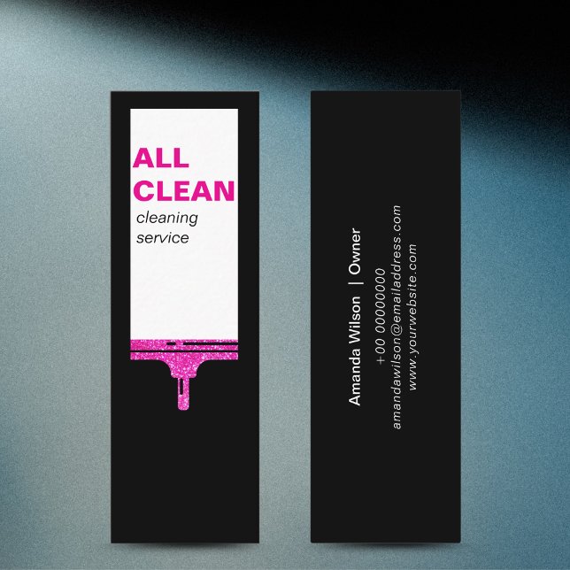 Modern Minimalist Window Cleaning Service Mini Business Card (Creator Uploaded)