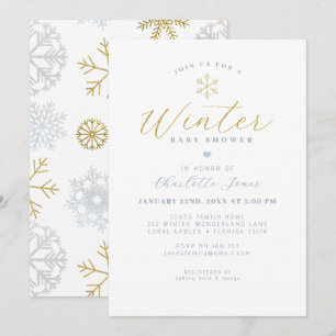 Modern Minimalist Winter Baby Shower Invitation