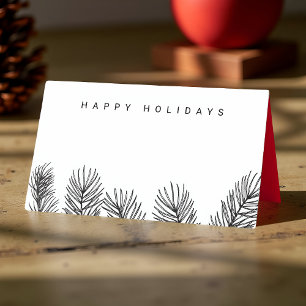 Modern Minimalist Winter Foliage   Holiday Place Card