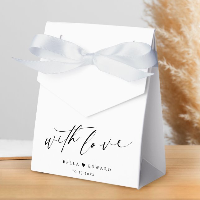 Modern Minimalist With Love Wedding Favour Box (Creator Uploaded)