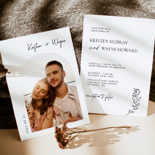 Modern Minimalist with Photo Wedding Invitation