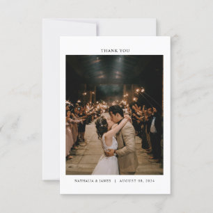 Modern Minimalist with photo Wedding Thank You Card