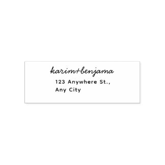 Modern Minimalist with Script Name | Custom Self-inking Stamp