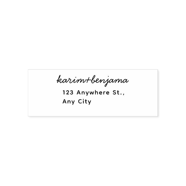 Modern Minimalist with Script Name | Custom Self-inking Stamp (Design)