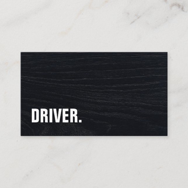Modern Minimalist Wood board DRIVER Professional Business Card (Front)